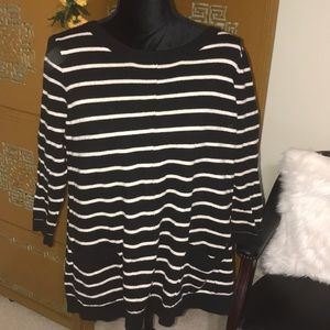 Black and White Striped Sweater